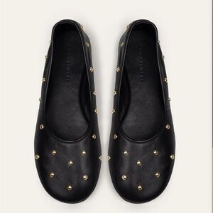 Dear Frances Balla Studs, Black Leather 38.5